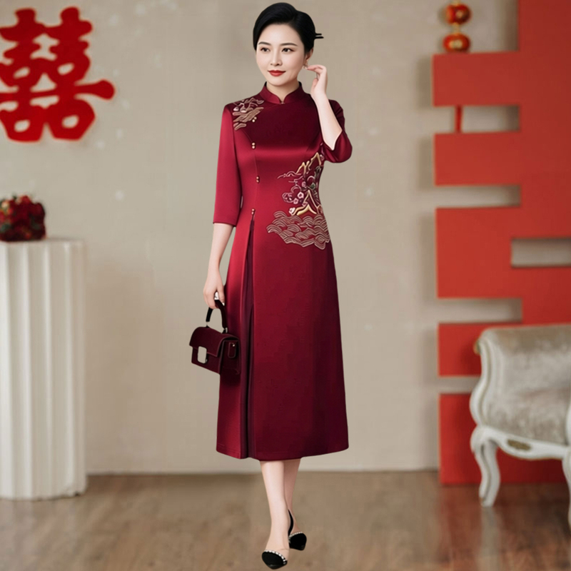 New Chinese-Style Wedding Banquet Mother-Of-The-Bride Dress 2026 New High-End Elegant Light Luxury Sophisticated Mother-In-Law Dress Wedding Dress New Chinese-Style Wedding Banquet Mother-Of-The-Bride Dress 2026 New High-End Elegant Light Luxury Sophisticated Mother-In-Law Dress Wedding Dress