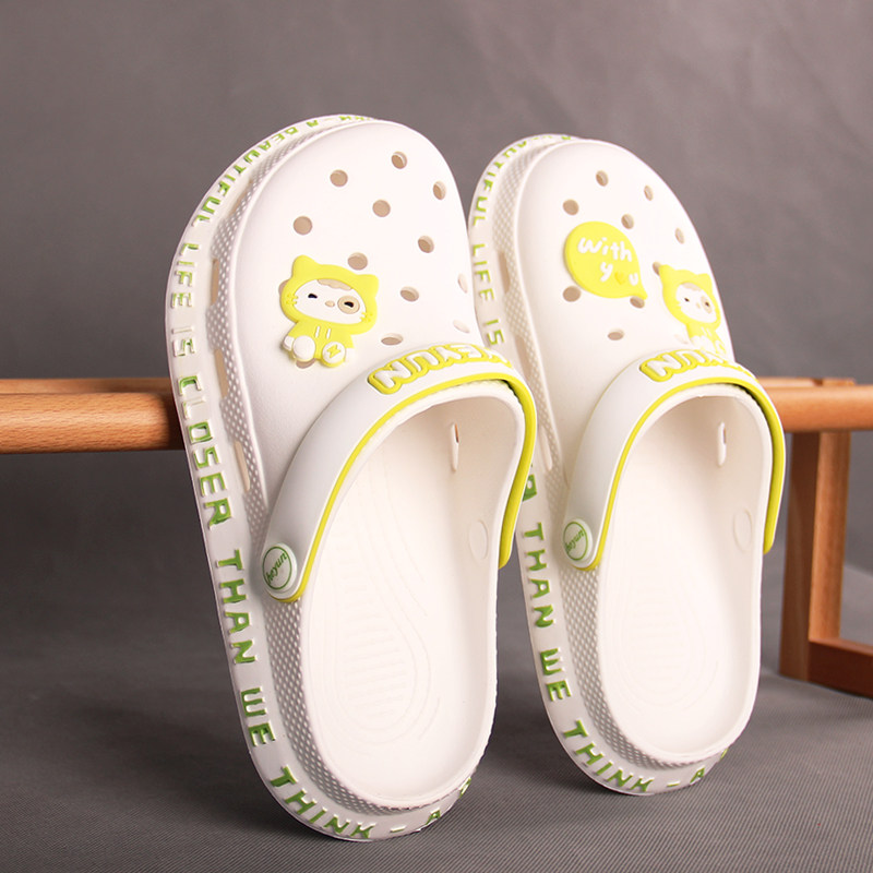 Japanese Julipe cave shoes couple summer anti-slip soft soles wear sandals cartoon graffiti bag slippers