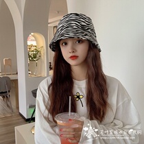 Japanese GP retro zebra pattern fisherman hat female couple casual Japanese autumn fashion bucket hat basin hat
