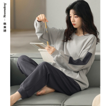 Pajamas Spring and Autumn Womens Cotton Long Sleeves 2022 New Fall Winter Loungewear Ladies Autumn Cotton Plus Size Set