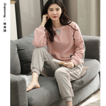 Pajamas Ladies Winter Thickened Flannel Home Wear Warm Coral Fleece Sport Can Be Worn Winter Suit