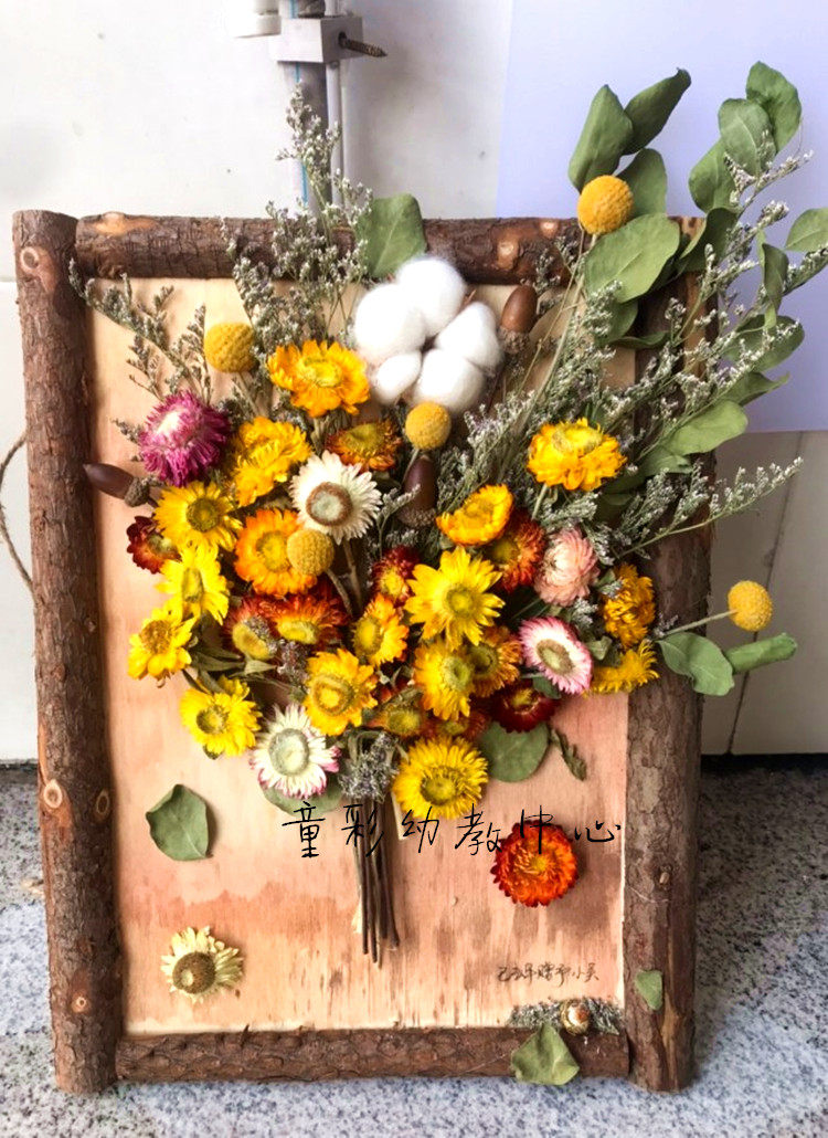 Natural cotton colorful evergreen dry flower lover grass full of stars and wind decoration handmade accessories embroidered ball group fan