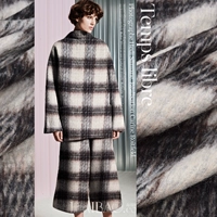 Dreaming đơn hàng lớn Zurich M Grey Plaid mohair áo len vải vải lông - Vải vải tự làm cotton 4 chiều