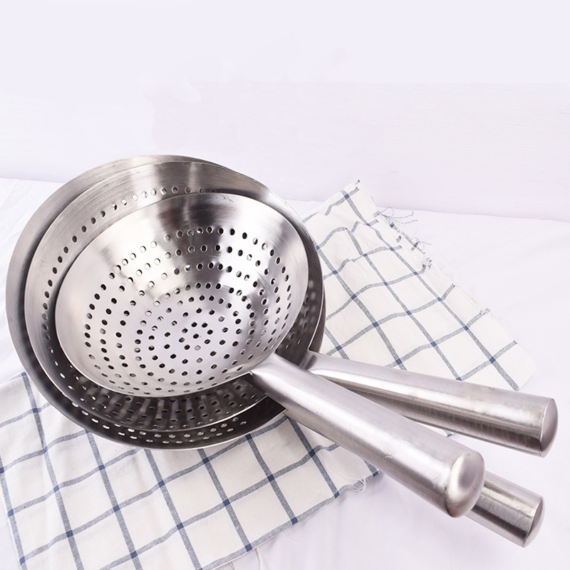 Thickened fried hot pot colander Hotel chef commercial round drain filter Cold shrimp special drain scoop