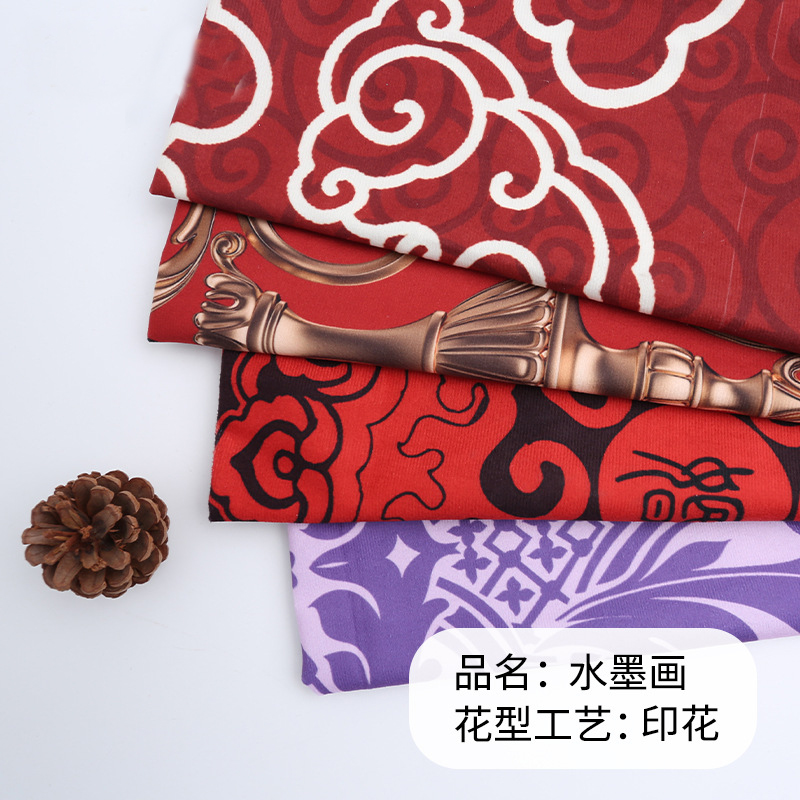 New Chinese style Han and Tang ceiling fabric red Chinese style top cloth decoration indoor roof layout cloth ink painting