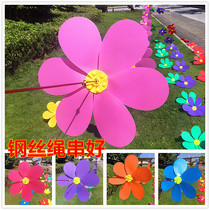 Kindergarten hanging decoration Real estate decoration rain-proof scenic spot Colorful windmill string outdoor plastic cable color windmill