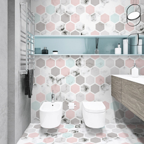 ins Wall renovation Wall stickers Tile stickers Decoration Bathroom waterproof floor stickers Floor stickers Kitchen oil-proof stickers