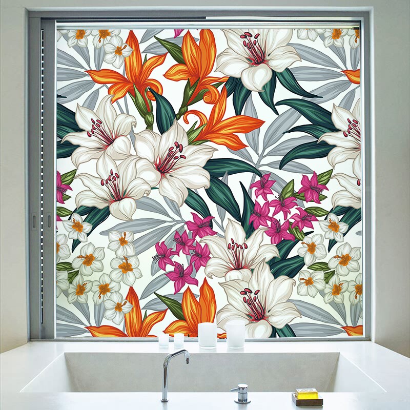 Fresh Frosted Glass Sticker Lightness opaque glass tape static sticker toilet window sticker