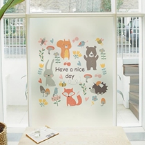 Cute cartoon electrostatic glass sticker childrens room balcony door window glass film decoration sticker