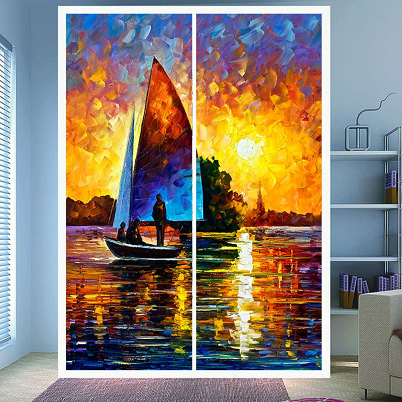 Personalized European-style doors and windows art stained glass stickers frosted electrostatic glass film furniture wardrobe renovation stickers