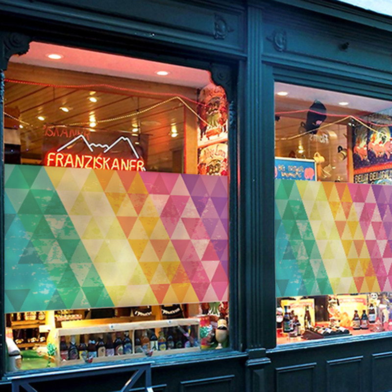 European vintage stained glass sticker art scrub semi-transparent electrostatic window window sticker window paper