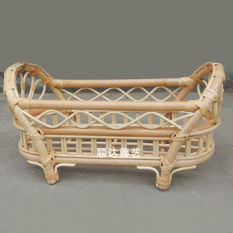Rattan choreography containing basket Decorative Basket Bamboo-woven containing basket Woven Hand Basket Tabletop containing basket Home Swing Accessories