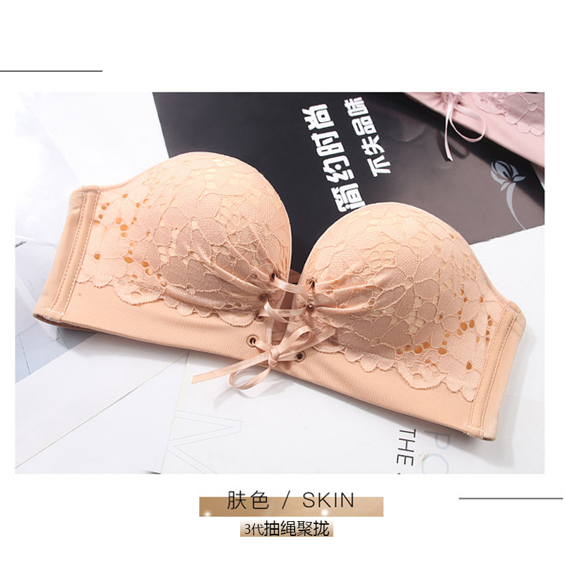 Đồ lót womens thép miễn vòng sexy văn bản thu thập áo ngực cô gái bài đánh dấu bôi nhọ ngực bọc trong vẻ đẹp sinh viên ngực mà không cần dây đeo vai