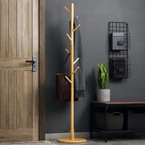 Single rod hanger Floor-to-ceiling bedroom net red Nordic style corner corner coat rack Solid wood hanger MR05
