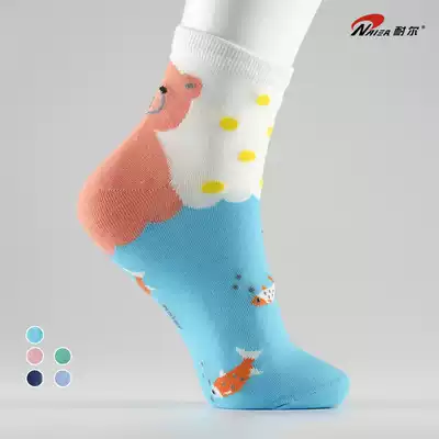 Nell women's socks spring and summer thin cotton mid-tube socks Women's socks Summer thin cotton socks Women's cotton six pairs