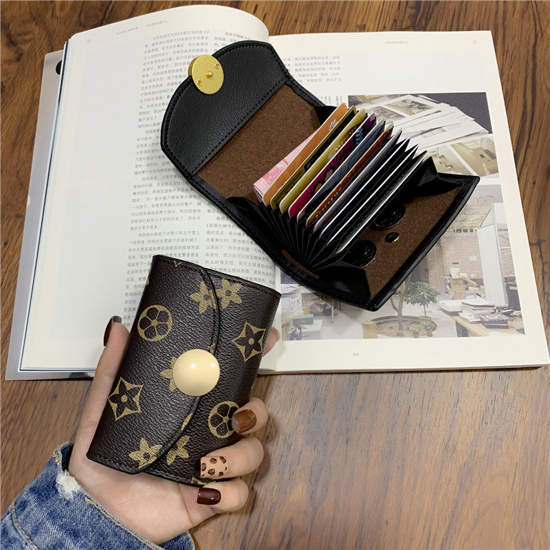 Card bag woman 2021 new fashion Europe and the United States short buckle small wallet multi-function coin purse business card holder credit card cover