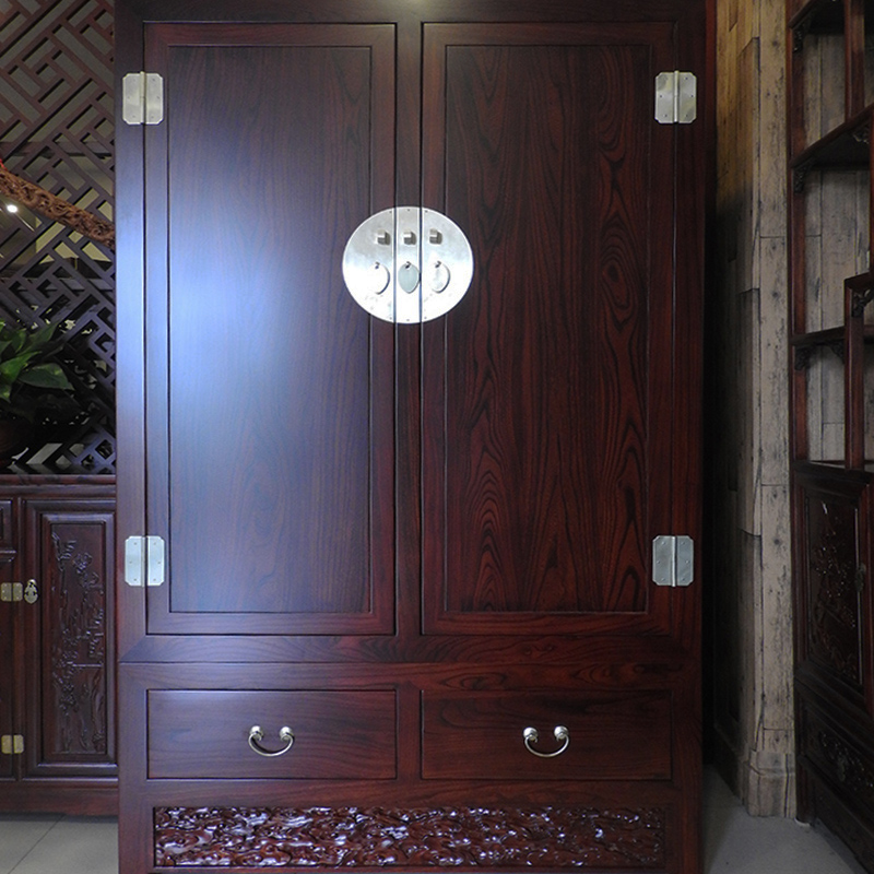Yiren Cabinet New Chinese Style Closet Pure Solid Wood Bedroom Large Wardrobe Home Simple Assembly Finished Cabinet Containing Cabinet-Taobao