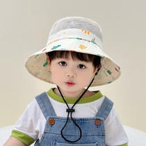 Childrens sun protection hat summer thin and cute basin hat large brim mesh breathable sunshade simple fisherman hat for men and women baby