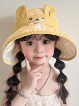 Children sunscreen hat boy shading thin anti-UV spring summer baby girl fisherman hat mesh sunhat