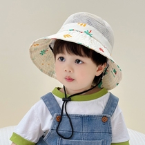 2024 Korean style baby hats spring and summer childrens mesh basin hats for boys and girls cotton hats sun hats sun hats