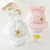 Baby spring and autumn forehead hat thin baby fontanel protection hat newborn cute hollow top summer fetal hat cool hat