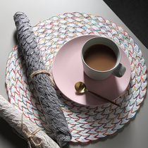 Nordic Wind Table Mat Home Insulation Mat Hemp Woven Western Dining Mat minimalist Anti-scalding Cup Cushion Dinner tray Cushion Bowl Mat