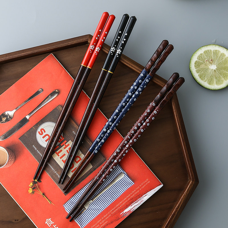 Japanese cherry blossom chopsticks home anti-mold chopsticks creative environmental protection single pack non-slip matte 10 pairs of chopsticks set