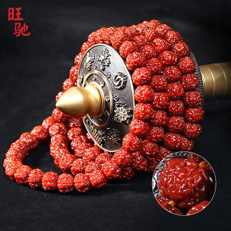 Machine Brush Bag Pulp 108 small Kong Bodhi Bodhi Hand strings Bodhi Buddha Beads Handmade to play men's five-petal necklace