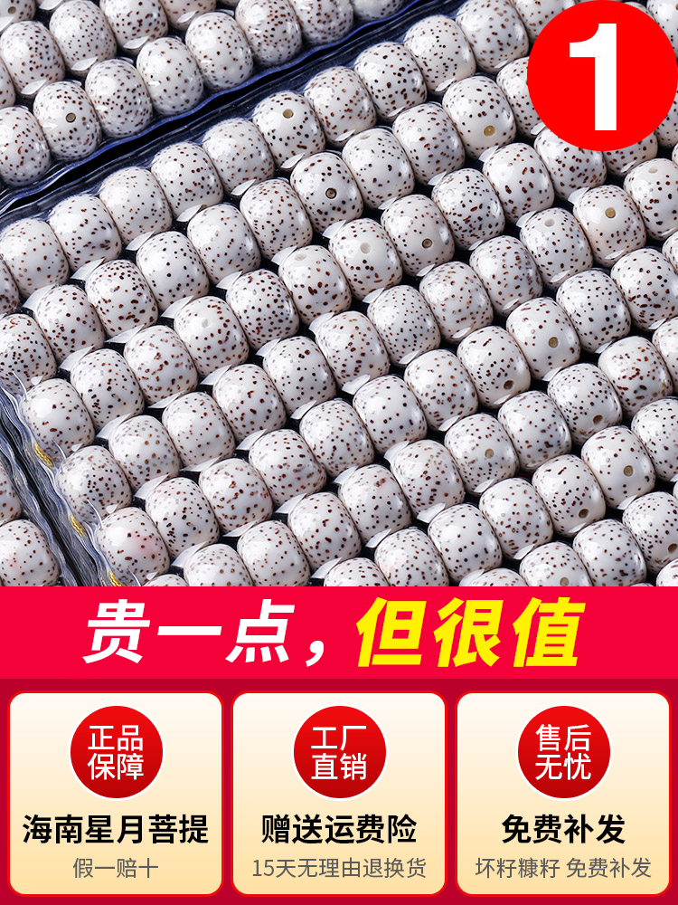 Wangchi Hainan high density star Moon Bodhi seed original seed 108 First Month text play Buddha beads Hand string Hand chain Men's and women's necklaces