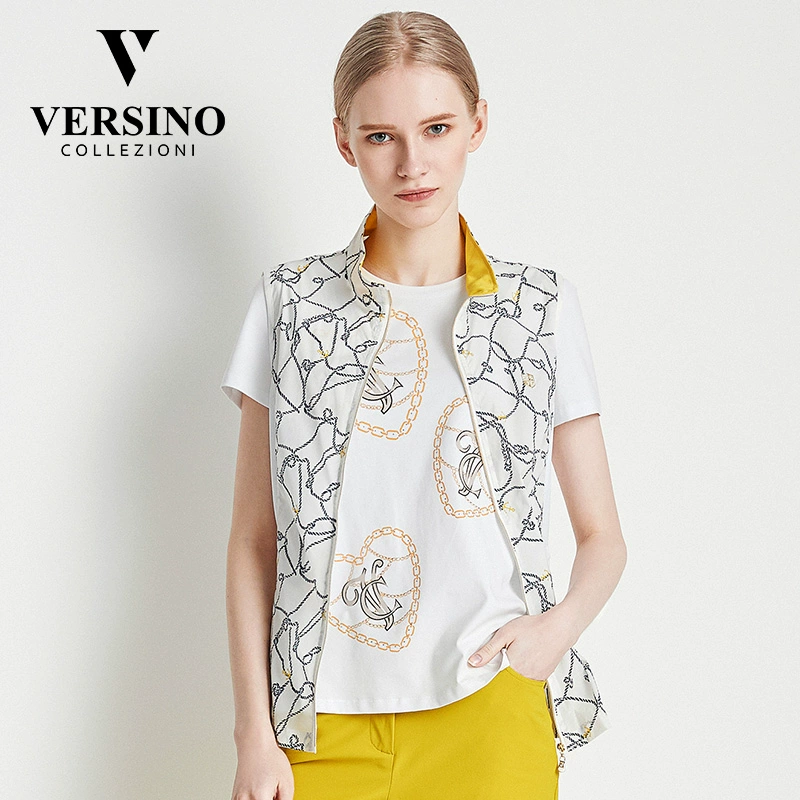 Quần áo phụ nữ versino / Vansino 2020 mùa xuân và mùa hè mới thời trang giản dị vest in áo khoác vest không tay phụ nữ - Áo vest