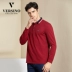 Fan Si Nuo 2018 mùa thu mới áo thun dài tay nam cotton ve áo mỏng màu xanh lá cây trung niên kinh doanh áo sơ mi POLO áo polo nam đẹp Polo