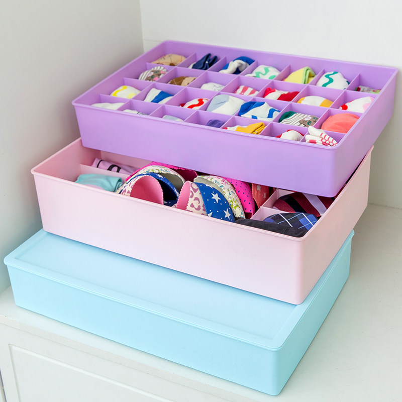 Rishang underwear storage box Plastic drawer underwear socks bra storage box Desktop underwear finishing box
