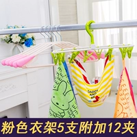 Розовая вешалка, зеленый комплект, 5 шт