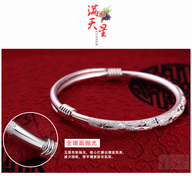 Gypsophila Bạc Vòng Đeo Tay Phụ Nữ 999 Sterling Silver Sinh Viên Sen Mạng Đỏ Nhỏ Tươi Chân Bạc Vòng Đeo Tay Fine Simple Rắn