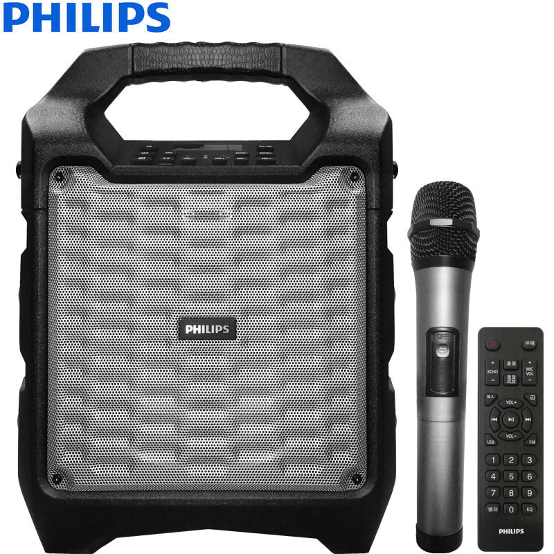Philips SD55 outdoor square dance audio mobile portable drawbar speaker K song wireless bluetooth live speaker
