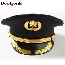 New style big cornice cap Property security big cap Big edge cap Black concierge etiquette doorman yellow edge cap