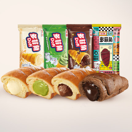 【任选12包 下单包邮】Bimbo宾堡多菲角夹心爆浆牛角包