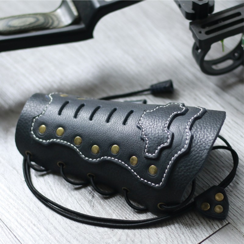 Archery Guard Arm Real Leather Head Layer Cow Leather Handmade Anti Tru Bow Archery Accessories Outdoor Beauty Hunting Arm Punk Style-Taobao