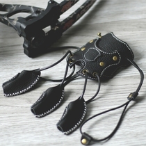 (Scarab)Leather hand archery finger guard Beauty hunting finger guard Three finger set Mediterranean finger guard