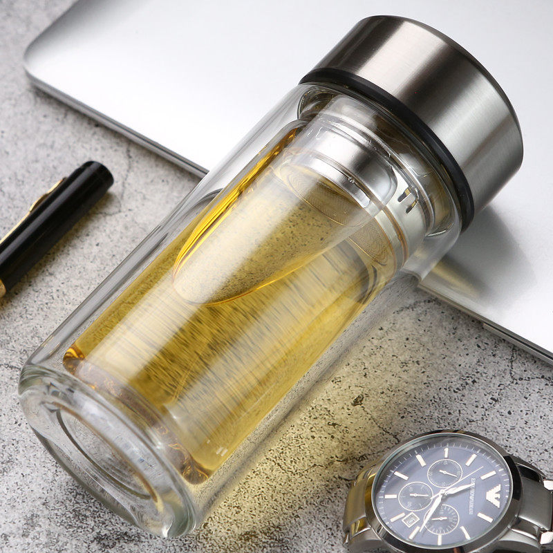 Custom double-layer small cup Small men's and women's gift advertising water cup small gift glass custom-made CUSTOM LOGO