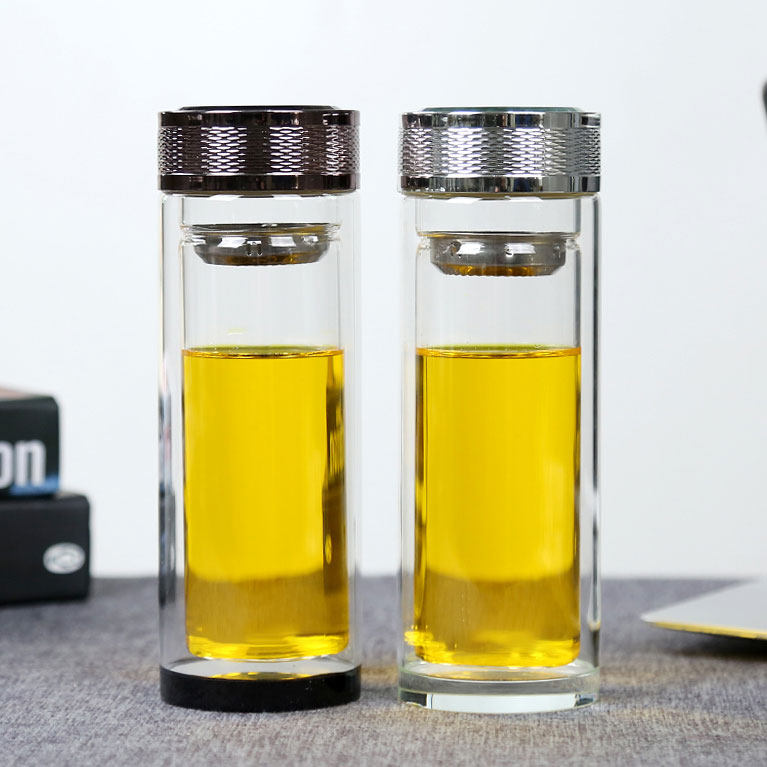 Custom custom double-layer cup glass printing pattern printing logo teacup opening small gift advertising water cup