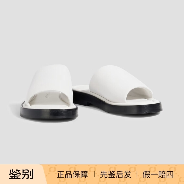 Brand New Genuine Ferragamo Women's Leather Sandals, Slippers, Flat Shoes, White 761843