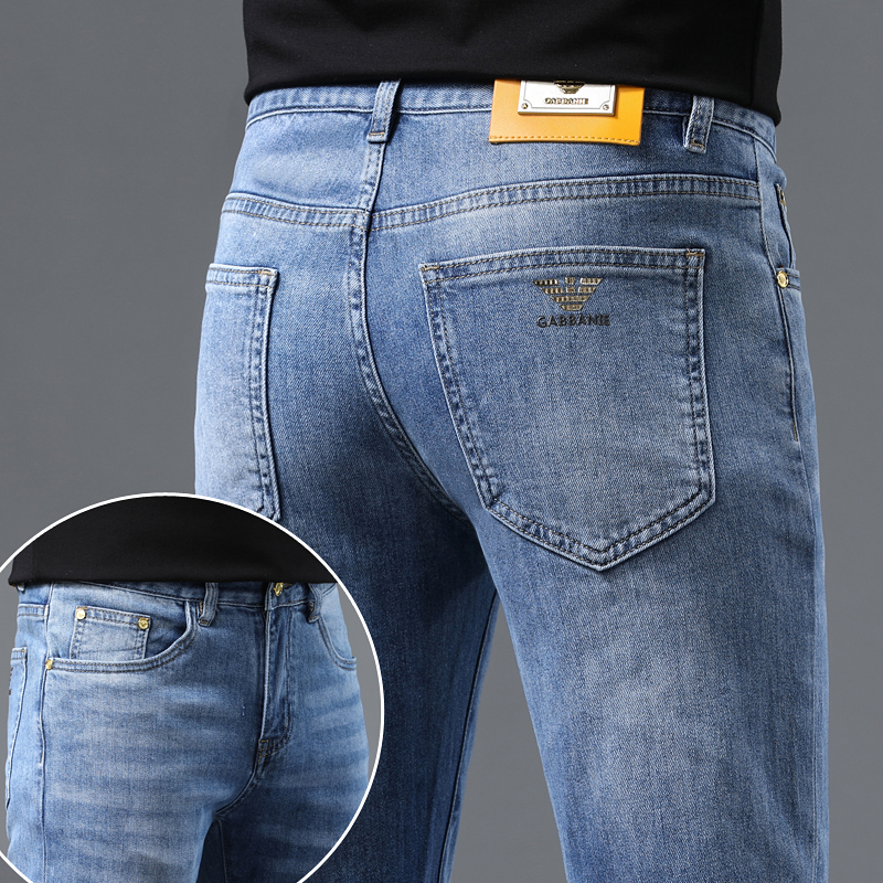 Authentic Italian Gabbanie Jeans for Men, Spring and Summer, European Style, Stretchy Slim-Fit Skinny Pants, New Men's Style