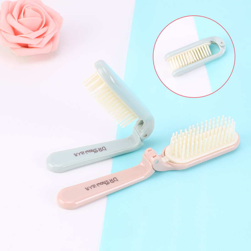 Han Edition folds handbag travel small comb soft tooth straight hair double-use plastic mini hair dresser