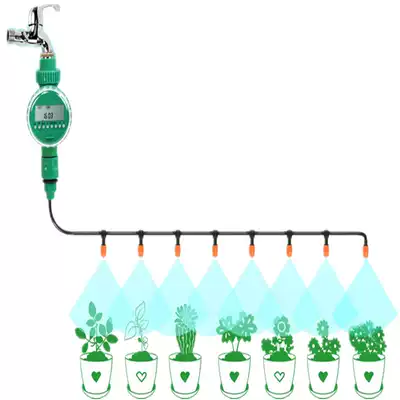 Automatic intelligent timing flower watering device Household balcony garden art potted plants humidifying watering irrigation electronic control valve
