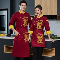 Красный лонгслив, фартук подходит для мужчин и женщин