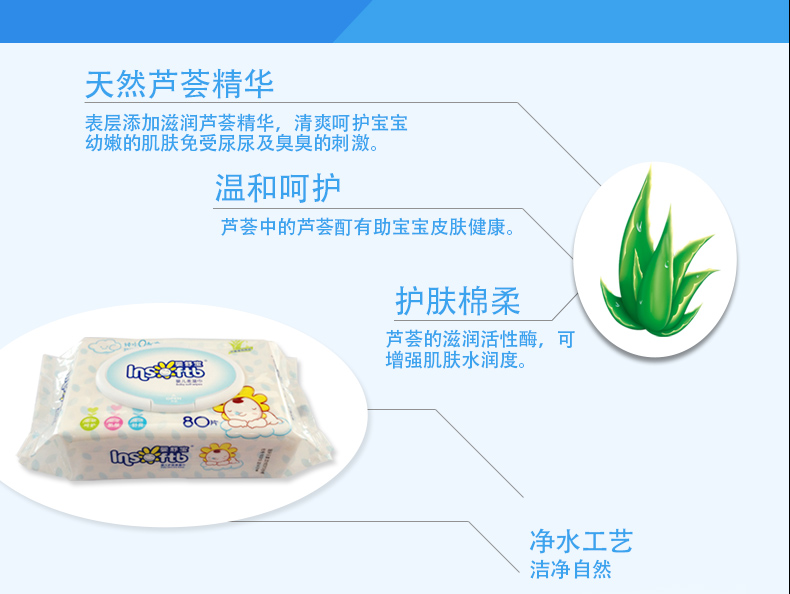 Baby Shu Bao em bé chăm sóc da khăn lau sơ sinh đặc biệt bán buôn bé trai và bé gái với nắp 80 bơm 5 gói shop đồ sơ sinh
