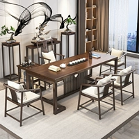 Новый китайский стиль сплошной деревянный чайный стол Zen Yifu Tea Terrace, бревенчатый дом пить чайный стол, комбинированный чай вместе