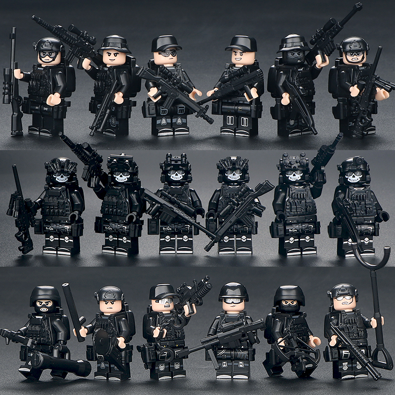 China Building Blocks Police Special Police Men's Kids Assembled Military Special Soldiers Petty Soldiers Children Toy Jigsaw Puzzle-Taobao