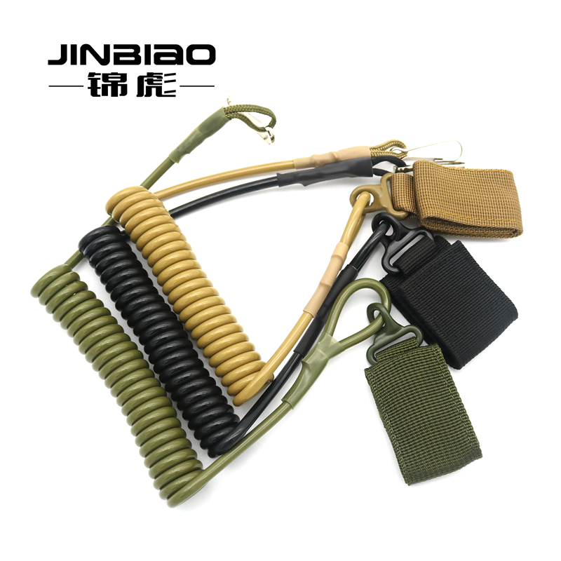 Tactical Safety Rope Outdoor Task Rope Telescopic Anti-lost Rope Army Fan Spring Rope Keychain Flashlight Accessories